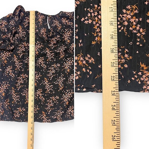 Ulla Johnson Medine Floral Balloon Sleeve Blouse, Size 2, Jet/Black - Picture 14 of 15